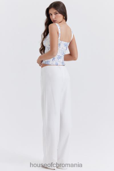 îmbrăcăminte House of CB pantaloni din amestec de in cleo ivory X4F68863