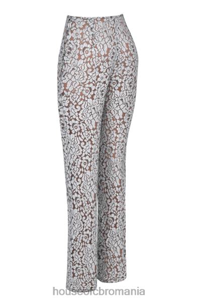 îmbrăcăminte House of CB pantaloni din dantela metalizata argintiu mara X4F68886