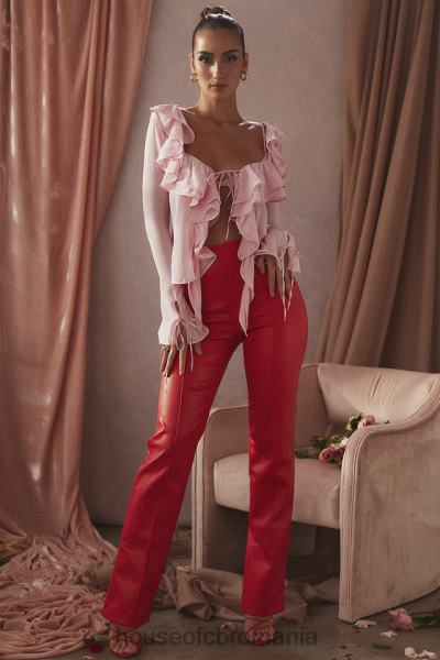 îmbrăcăminte House of CB pantaloni din piele vegan elenaora stacojiu X4F68940