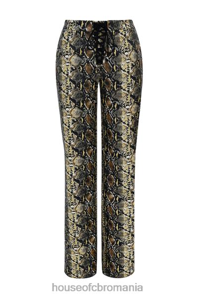 îmbrăcăminte House of CB pantaloni din piele vegana cu imprimeu sarpe serina X4F68835