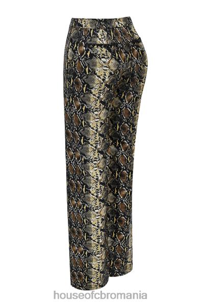 îmbrăcăminte House of CB pantaloni din piele vegana cu imprimeu sarpe serina X4F68835