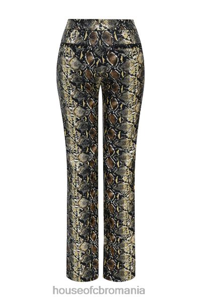 îmbrăcăminte House of CB pantaloni din piele vegana cu imprimeu sarpe serina X4F68835