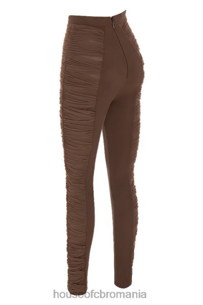 îmbrăcăminte House of CB pantaloni din plasă stratificati ciocolată isolde X4F68971