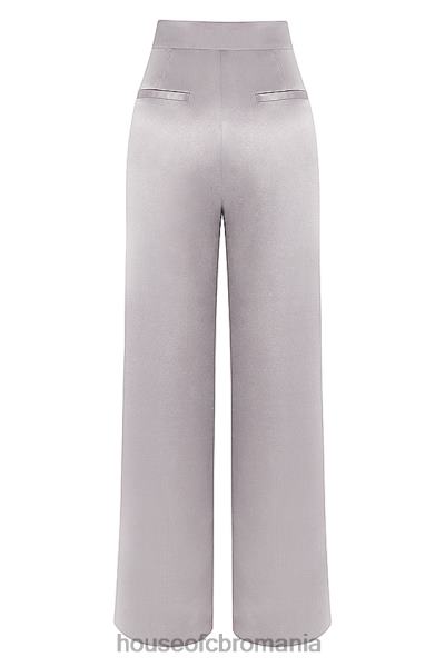 îmbrăcăminte House of CB pantaloni din satin gri alivia X4F68917