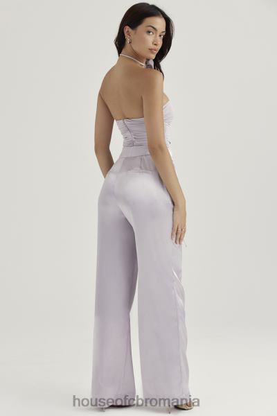 îmbrăcăminte House of CB pantaloni din satin gri alivia X4F68917