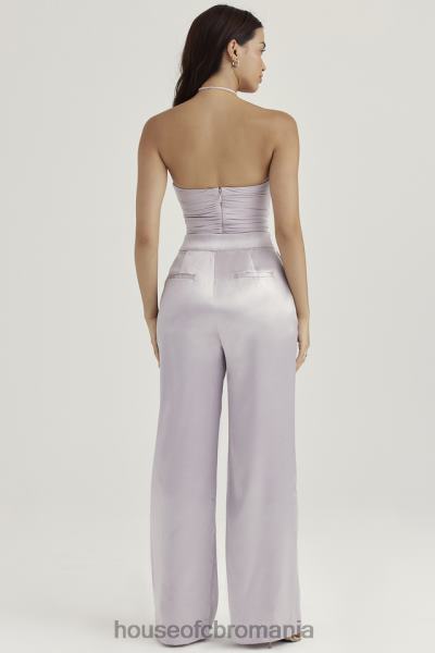 îmbrăcăminte House of CB pantaloni din satin gri alivia X4F68917