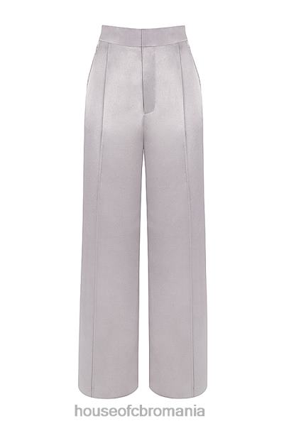 îmbrăcăminte House of CB pantaloni din satin gri alivia X4F68917