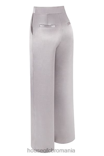îmbrăcăminte House of CB pantaloni din satin gri alivia X4F68917