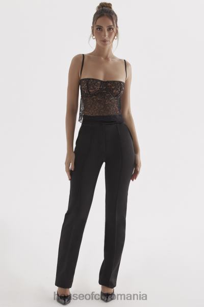 îmbrăcăminte House of CB pantaloni din satin negru tansy X4F68870