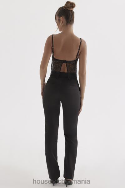 îmbrăcăminte House of CB pantaloni din satin negru tansy X4F68870