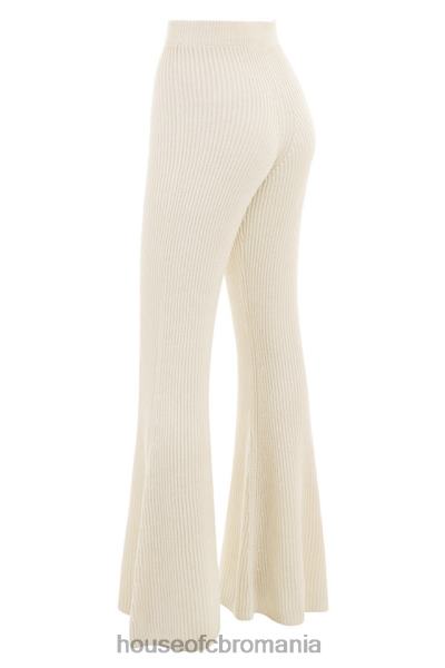 îmbrăcăminte House of CB pantaloni din tricot cu nervuri, crem Rodelle X4F68989