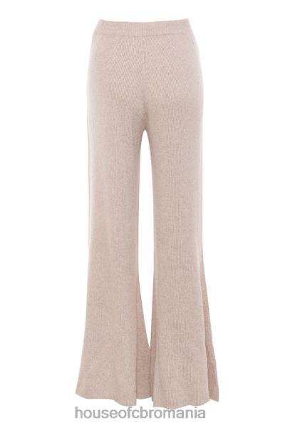 îmbrăcăminte House of CB pantaloni din tricot cu nervuri luda taupe X4F68981