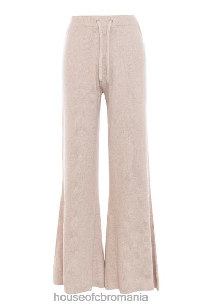 îmbrăcăminte House of CB pantaloni din tricot cu nervuri luda taupe X4F68981