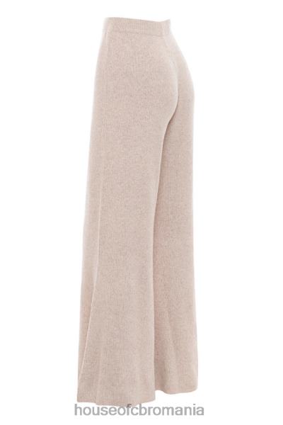 îmbrăcăminte House of CB pantaloni din tricot cu nervuri luda taupe X4F68981