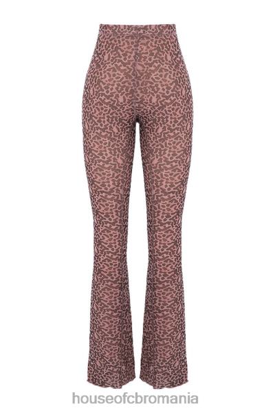 îmbrăcăminte House of CB pantaloni evazați din plasă cu imprimeu animal maite X4F68973