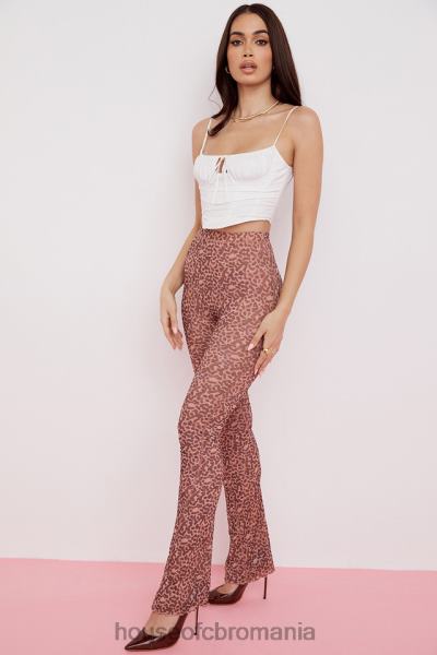 îmbrăcăminte House of CB pantaloni evazați din plasă cu imprimeu animal maite X4F68973