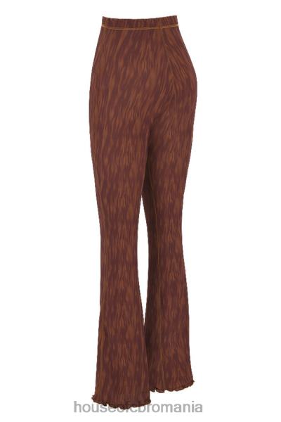 îmbrăcăminte House of CB pantaloni evazați din plasă cu imprimeu ciocolată erin X4F68972
