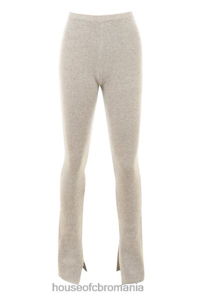 îmbrăcăminte House of CB pantaloni evazați din tricot cu nervuri din fulgi de ovăz corb X4F68949