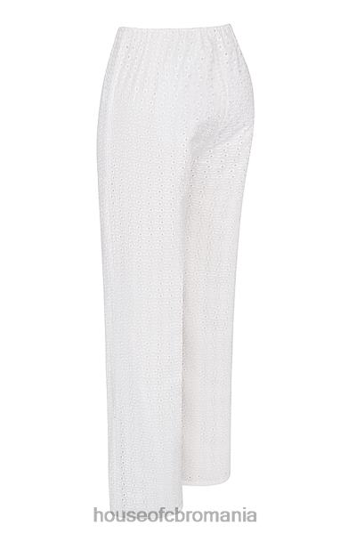 îmbrăcăminte House of CB pantaloni frankie albi din broderie englezească X4F68859