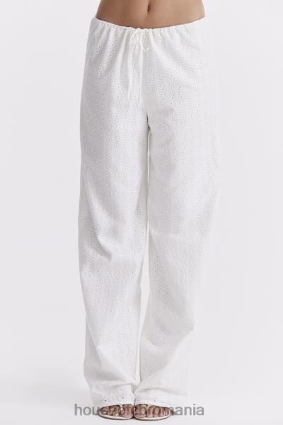 îmbrăcăminte House of CB pantaloni frankie albi din broderie englezească X4F68859