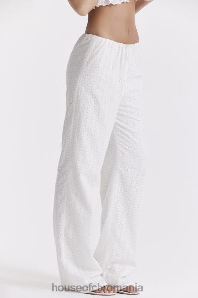 îmbrăcăminte House of CB pantaloni frankie albi din broderie englezească X4F68859