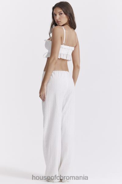 îmbrăcăminte House of CB pantaloni frankie albi din broderie englezească X4F68859