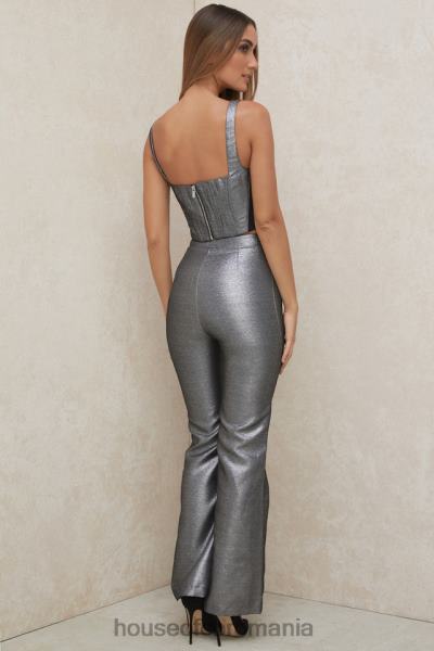 îmbrăcăminte House of CB pantaloni jas silver kick flare X4F68992