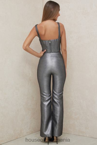 îmbrăcăminte House of CB pantaloni jas silver kick flare X4F68992