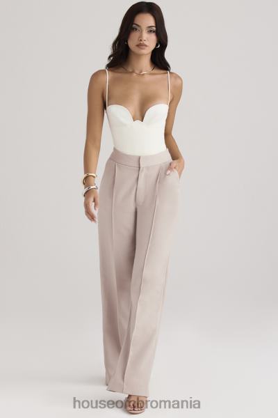îmbrăcăminte House of CB pantaloni largi alivia bej X4F68926