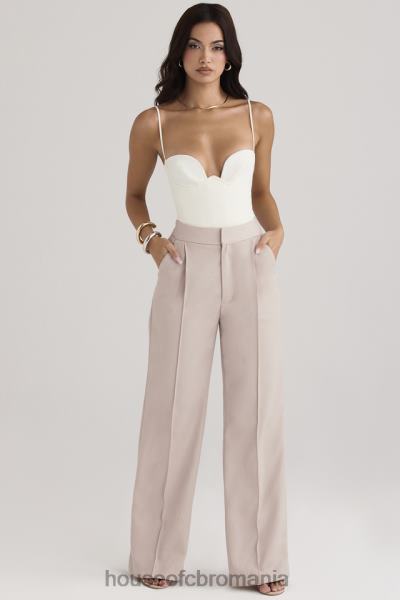 îmbrăcăminte House of CB pantaloni largi alivia bej X4F68926