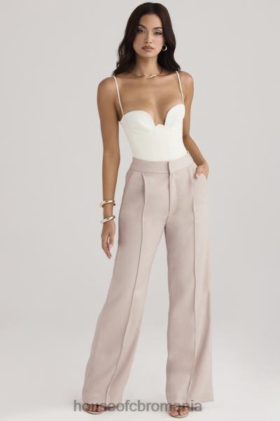 îmbrăcăminte House of CB pantaloni largi alivia bej X4F68926