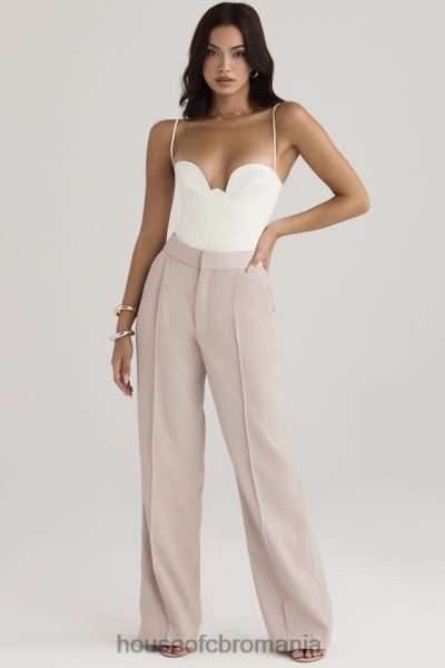 îmbrăcăminte House of CB pantaloni largi alivia bej X4F68926