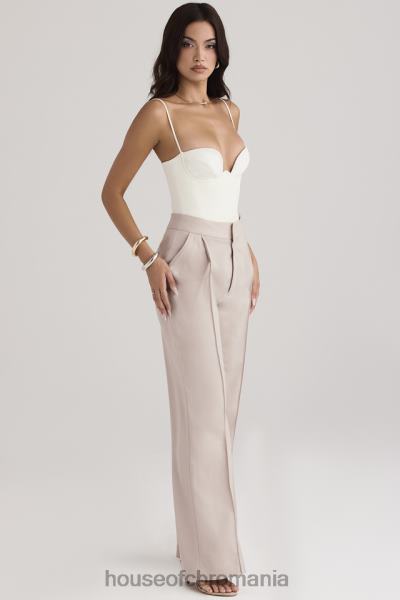 îmbrăcăminte House of CB pantaloni largi alivia bej X4F68926