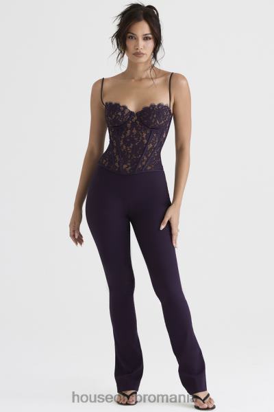 îmbrăcăminte House of CB pantaloni laurel night shade cu talie înaltă X4F68908