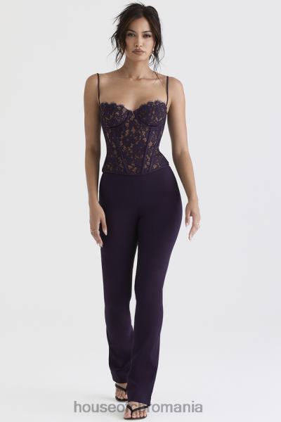 îmbrăcăminte House of CB pantaloni laurel night shade cu talie înaltă X4F68908