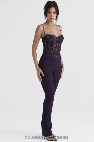 îmbrăcăminte House of CB pantaloni laurel night shade cu talie înaltă X4F68908