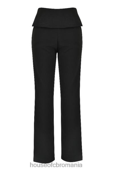 îmbrăcăminte House of CB pantaloni negri ava pliați în față X4F68956