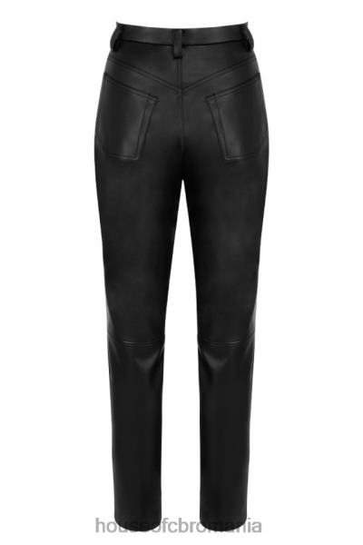 îmbrăcăminte House of CB pantaloni negri din piele vegană stretch inaya X4F681023