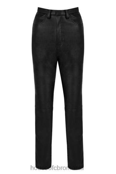 îmbrăcăminte House of CB pantaloni negri din piele vegană stretch inaya X4F681023