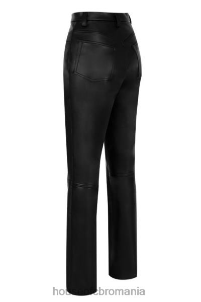 îmbrăcăminte House of CB pantaloni negri din piele vegană stretch inaya X4F681023
