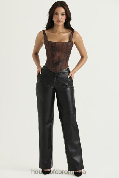 îmbrăcăminte House of CB pantaloni negri din piele vegana omaira X4F68894