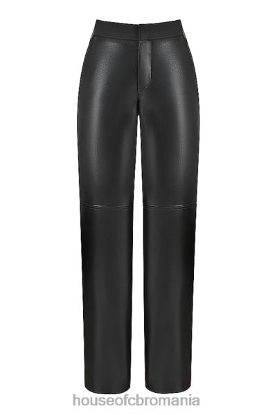 îmbrăcăminte House of CB pantaloni negri din piele vegana omaira X4F68894