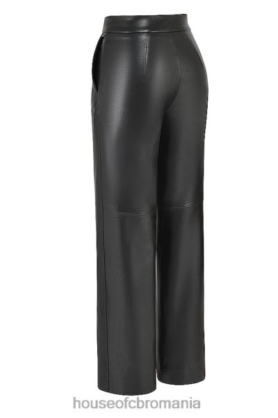 îmbrăcăminte House of CB pantaloni negri din piele vegana omaira X4F68894