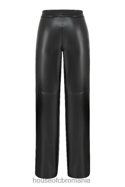 îmbrăcăminte House of CB pantaloni negri din piele vegana omaira X4F68894