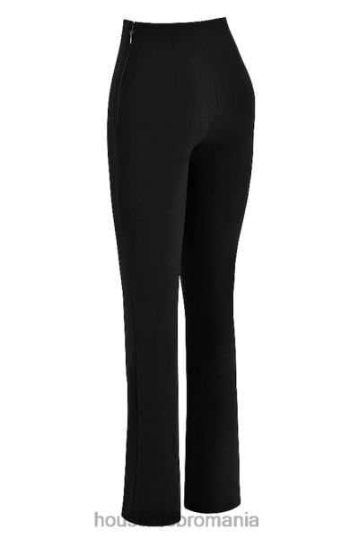 îmbrăcăminte House of CB pantaloni negri laur cu talie înaltă X4F68897