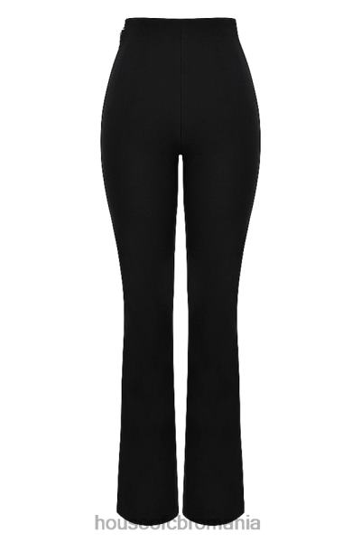 îmbrăcăminte House of CB pantaloni negri laur cu talie înaltă X4F68897
