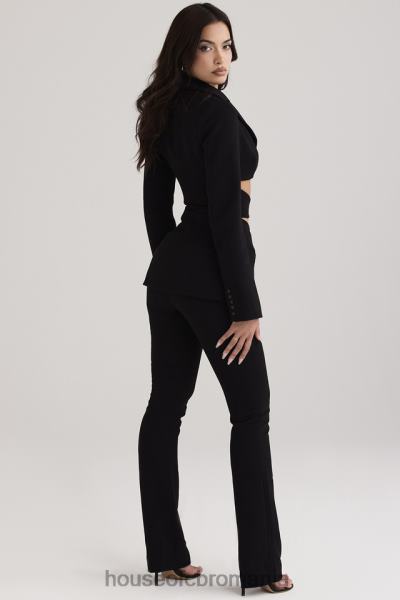 îmbrăcăminte House of CB pantaloni negri layla cu fața în V X4F68928