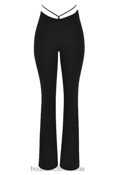 îmbrăcăminte House of CB pantaloni negri layla cu fața în V X4F68928