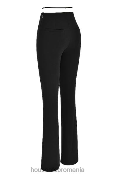 îmbrăcăminte House of CB pantaloni negri layla cu fața în V X4F68928