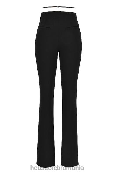 îmbrăcăminte House of CB pantaloni negri layla cu fața în V X4F68928
